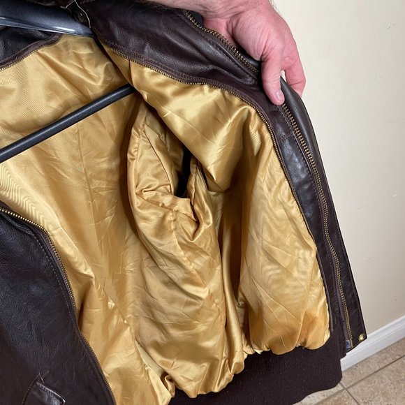 Schott NYC Bomber Flight Jacket (Brown) - Picture 5 of 11